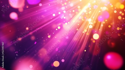 Abstract background with radiant light rays, bokeh effect and vibrant colors