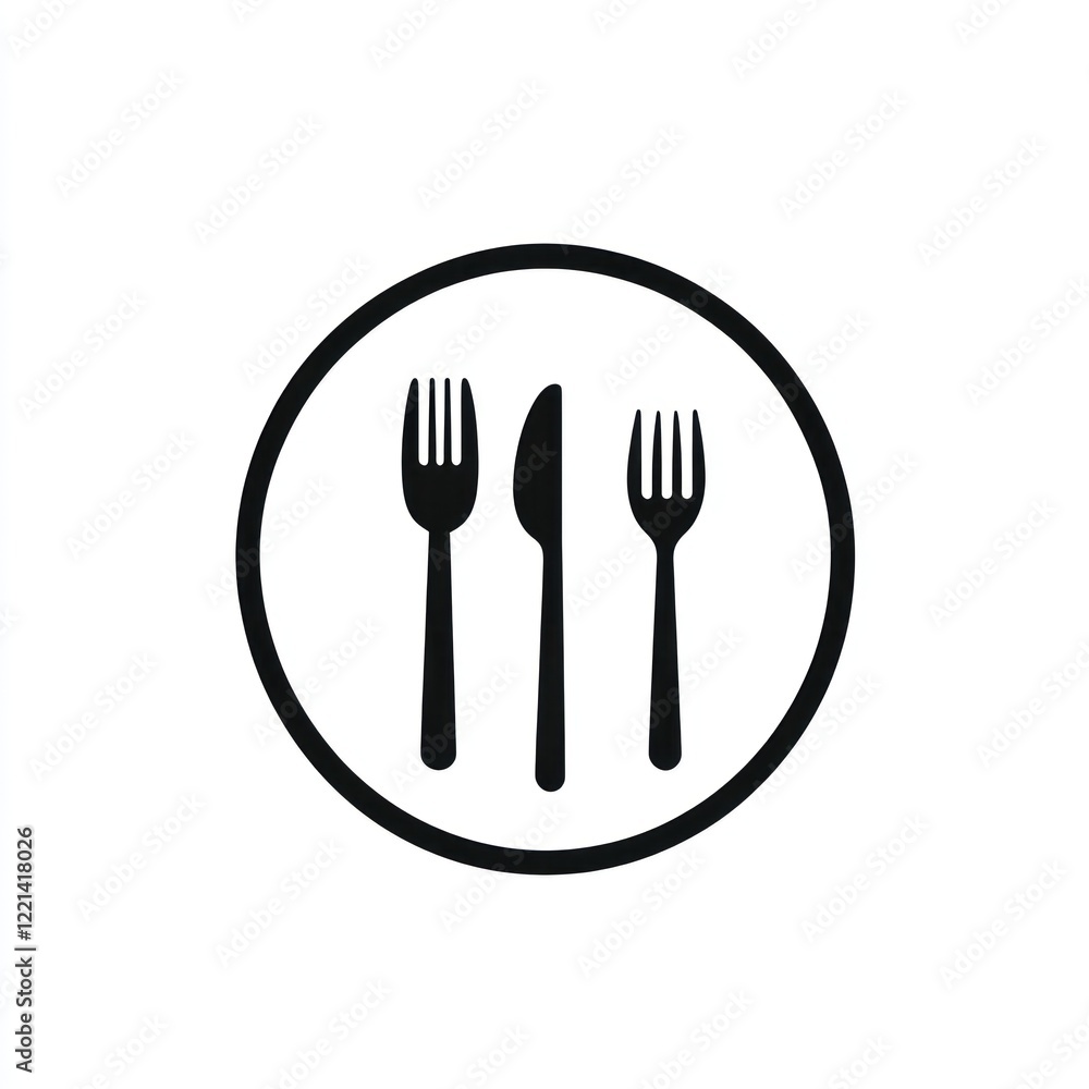 Cutlery icons for restaurant or food service guide with a simple white background Cutlery icons for restaurant or food service guide with a simple white background