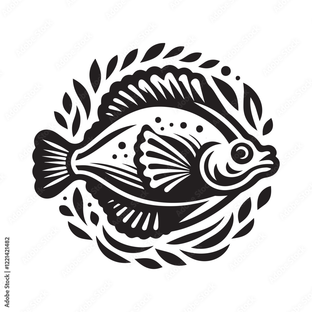 Versatile Flounder Fish Silhouette Vectors for Print and Digital Use Versatile Flounder Fish Silhouette Vectors for Print and Digital Use