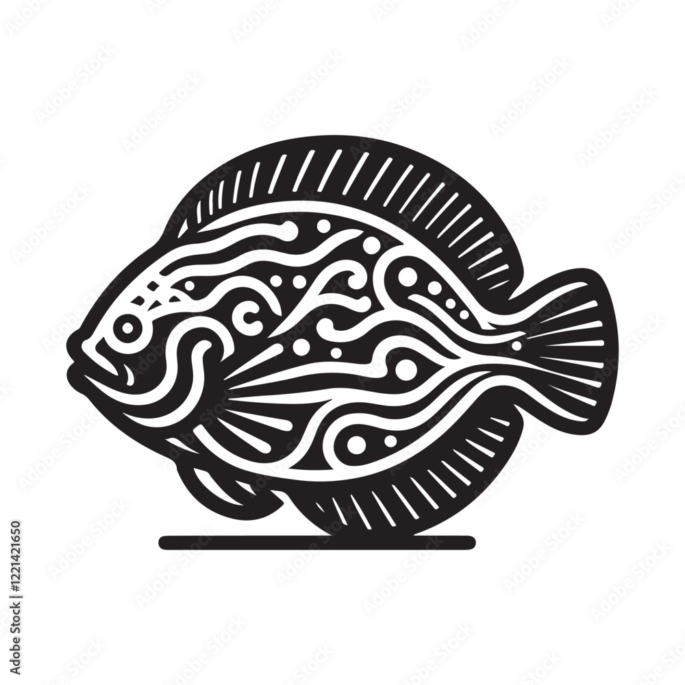 Versatile Flounder Fish Silhouette Vectors for Print and Digital Use