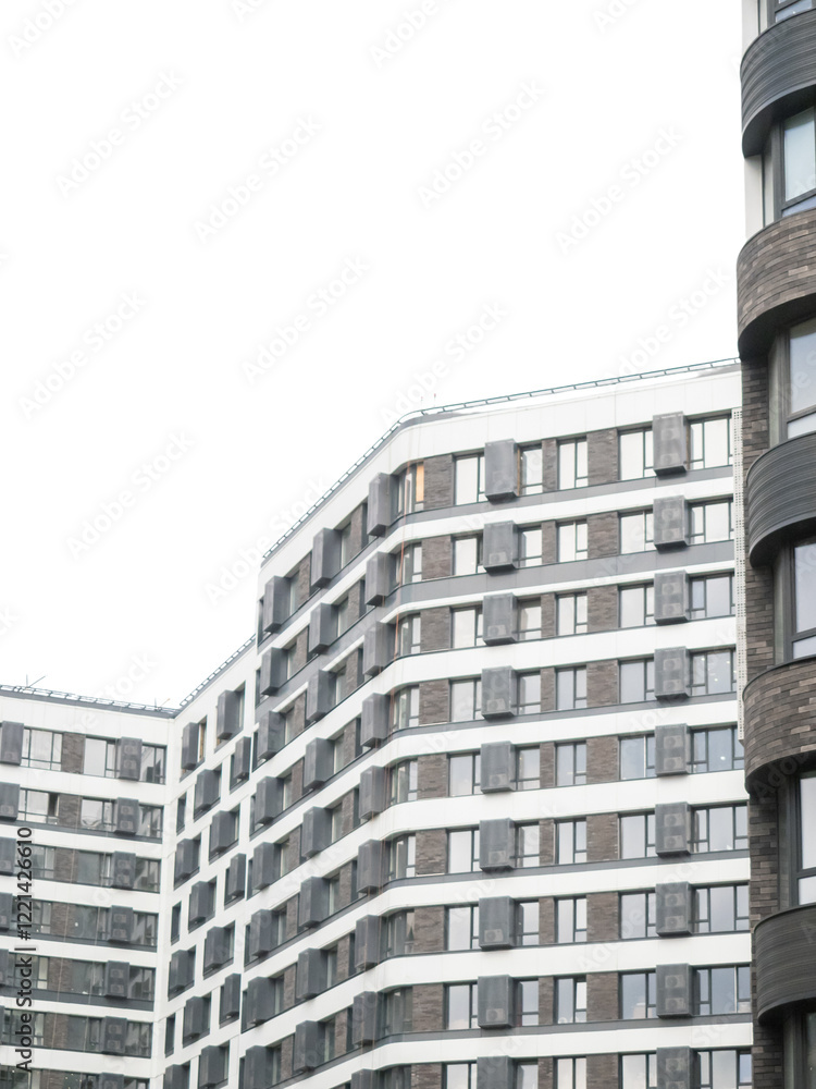 Building illustration in PNG style, minimalistic design, transparent background, suitable for web or graphic projects