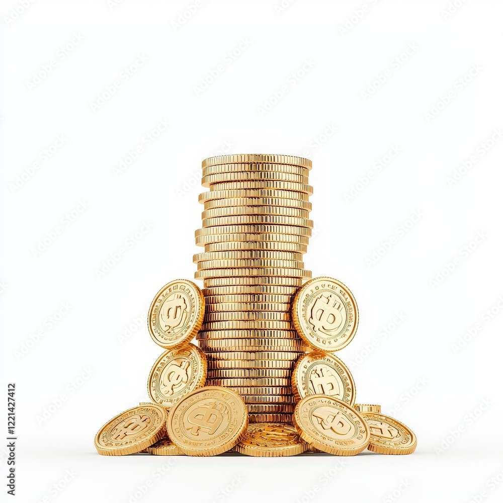 A towering stack of gold coins symbolizes wealth and prosperity, showcasing the allure of financial success and investment opportunities. A towering stack of gold coins symbolizes wealth and prosperity, showcasing the allure of financial success and investment opportunities.