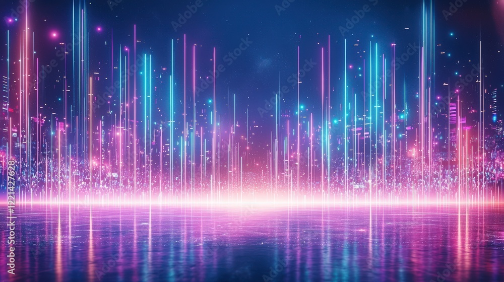 A vibrant abstract background featuring colorful light beams in shades of blue, pink, and purple, creating a futuristic atmosphere. A vibrant abstract background featuring colorful light beams in shades of blue, pink, and purple, creating a futuristic atmosphere.