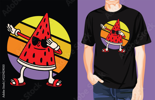 Watermelon summer dab t-shirt design