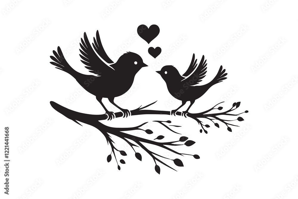 Obraz premium Lovebirds on a Branch