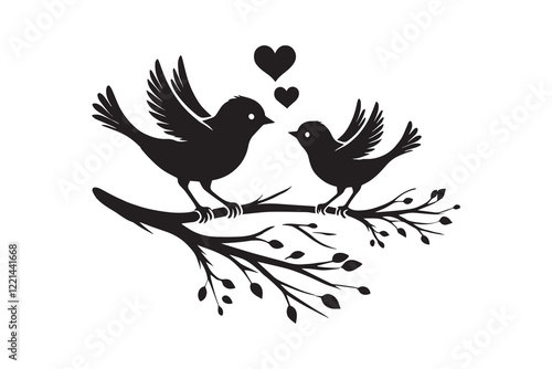 Lovebirds on a Branch