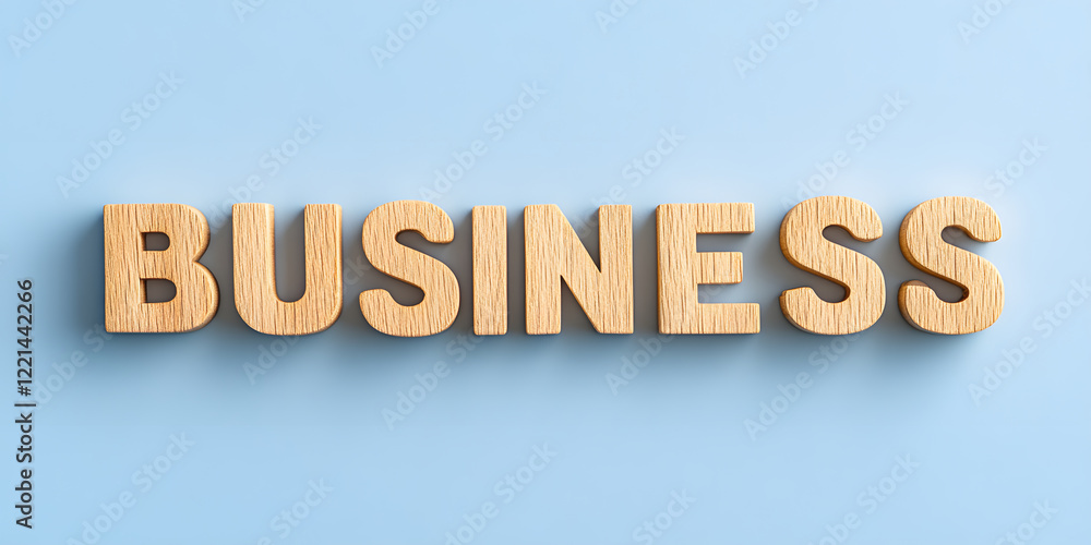 The word BUSINESS spelled out in light brown wooden letters against a pale blue background. A simple, clean image perfect for concepts related to commerce, entrepreneurship, and corporate strategy. The word BUSINESS spelled out in light brown wooden letters against a pale blue background. A simple, clean image perfect for concepts related to commerce, entrepreneurship, and corporate strategy.