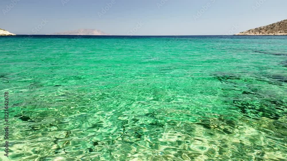 View of the incredible turquoise beach of Agia Theodoti in Ios Greece View of the incredible turquoise beach of Agia Theodoti in Ios Greece