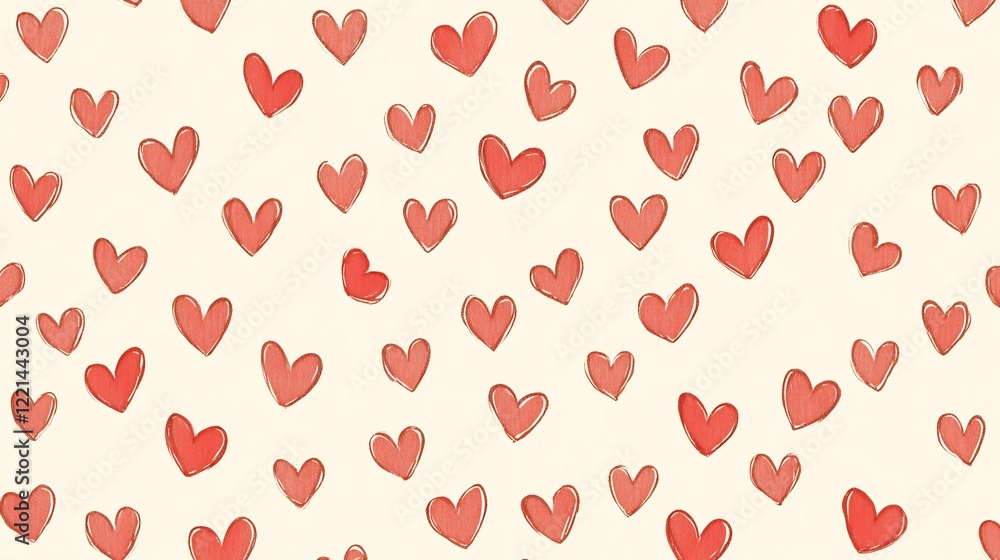 Seamless pattern of small red hearts a soft cream background creating a simple yet elegant Valentines Day aesthetic perfect for romantic gift wrapping holiday decor or creative designs Seamless pattern of small red hearts a soft cream background creating a simple yet elegant Valentines Day aesthetic perfect for romantic gift wrapping holiday decor or creative designs