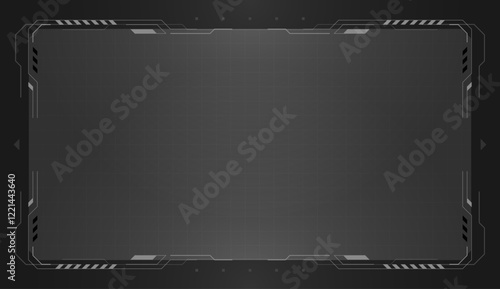 Grey HUD frames. Vector futuristic user interface. Modern technology digital control panel design. Vector illustration