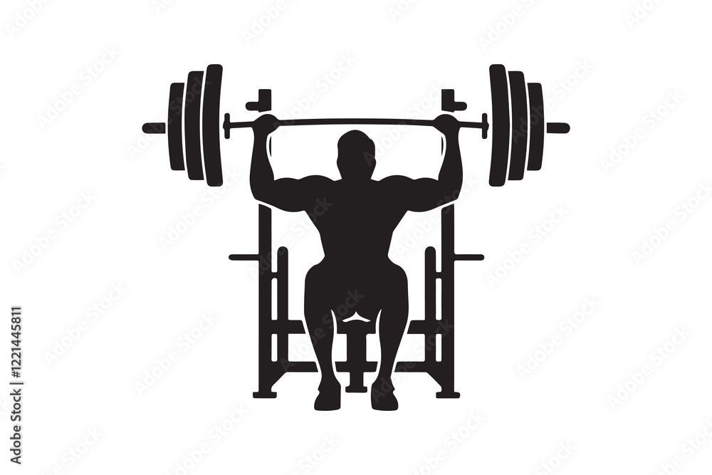 Weight lifting silhouette vector with white background Weight lifting silhouette vector with white background