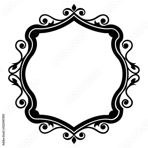 Frame with ornament Illustration, flower, design, outline, template, pattern, Vintage Retro Ornamental Decorative Border Frame, Ornate border, Classy border. Transparent Frame 