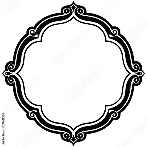 Frame with ornament Illustration, flower, design, outline, template, pattern, Vintage Retro Ornamental Decorative Border Frame, Ornate border, Classy border. Transparent Frame 