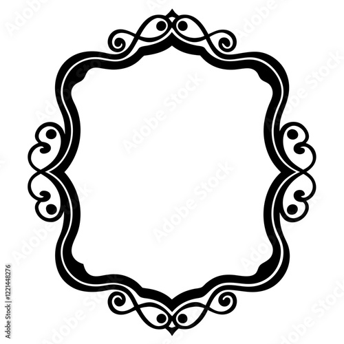 Frame with ornament Illustration, flower, design, outline, template, pattern, Vintage Retro Ornamental Decorative Border Frame, Ornate border, Classy border. Transparent Frame 