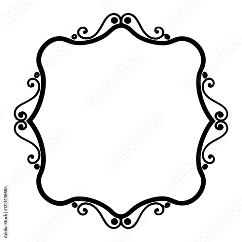 Frame with ornament Illustration, flower, design, outline, template, pattern, Vintage Retro Ornamental Decorative Border Frame, Ornate border, Classy border. Transparent Frame 