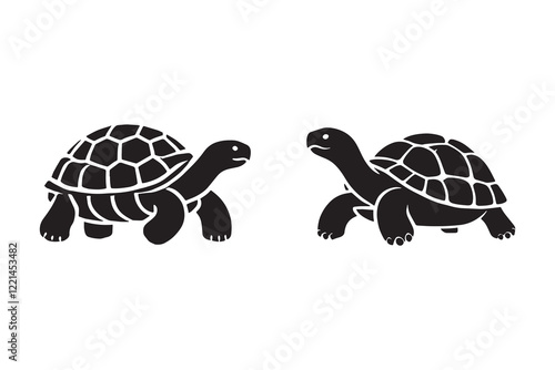 Tortoise silhouette vector with white background