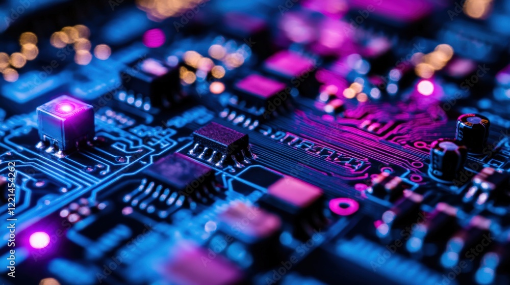 Vibrant Close-up of a Circuit Board Vibrant Close-up of a Circuit Board