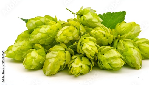 Wallpaper Mural Fresh green hop cones with intricate texture isolated on a white background. Perfect for brewing, craft beer themes, or agricultural visuals emphasizing natural ingredients and eco-conscious practices Torontodigital.ca