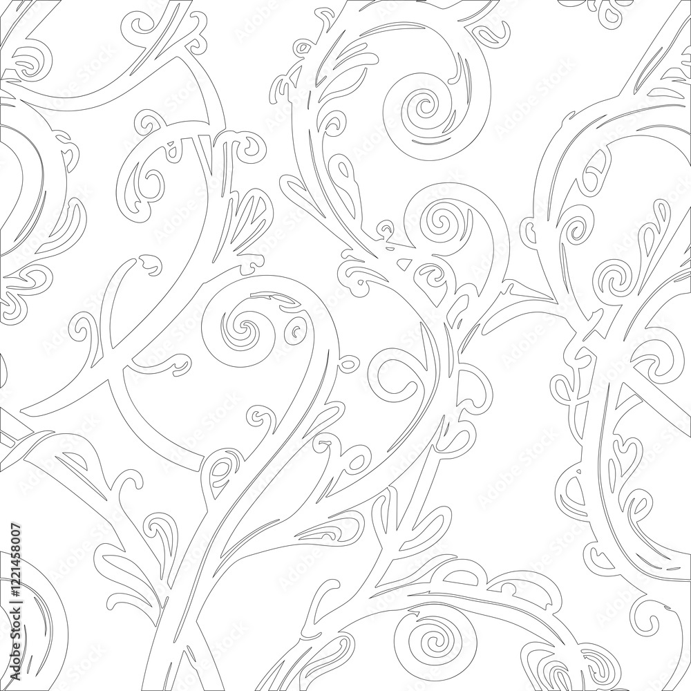 Hand-Drawn Background with black floral patterns Hand-Drawn Background with black floral patterns