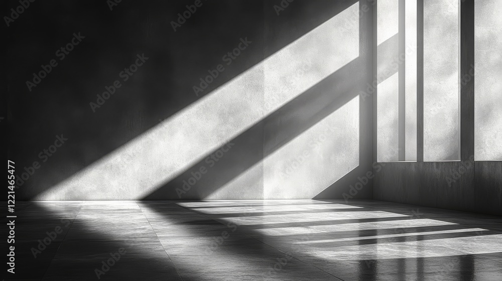 Fototapeta premium Abstract Geometry: Ephemeral Shapes Casting Subtle Shadows of Triangles and Circles
