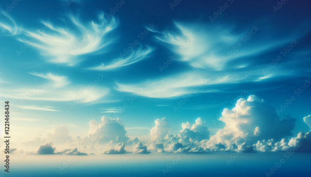 Obraz premium Beautiful clouds in the sky under the sun
