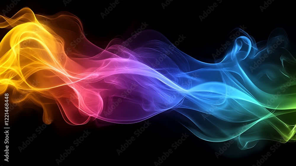 Abstract energy waves radiating outward in bold, neon hues. Abstract energy waves radiating outward in bold, neon hues.