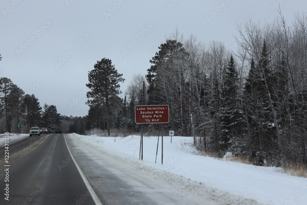 Snow covered town on the Minnesota and Canadian border. Snow covered town on the Minnesota and Canadian border.