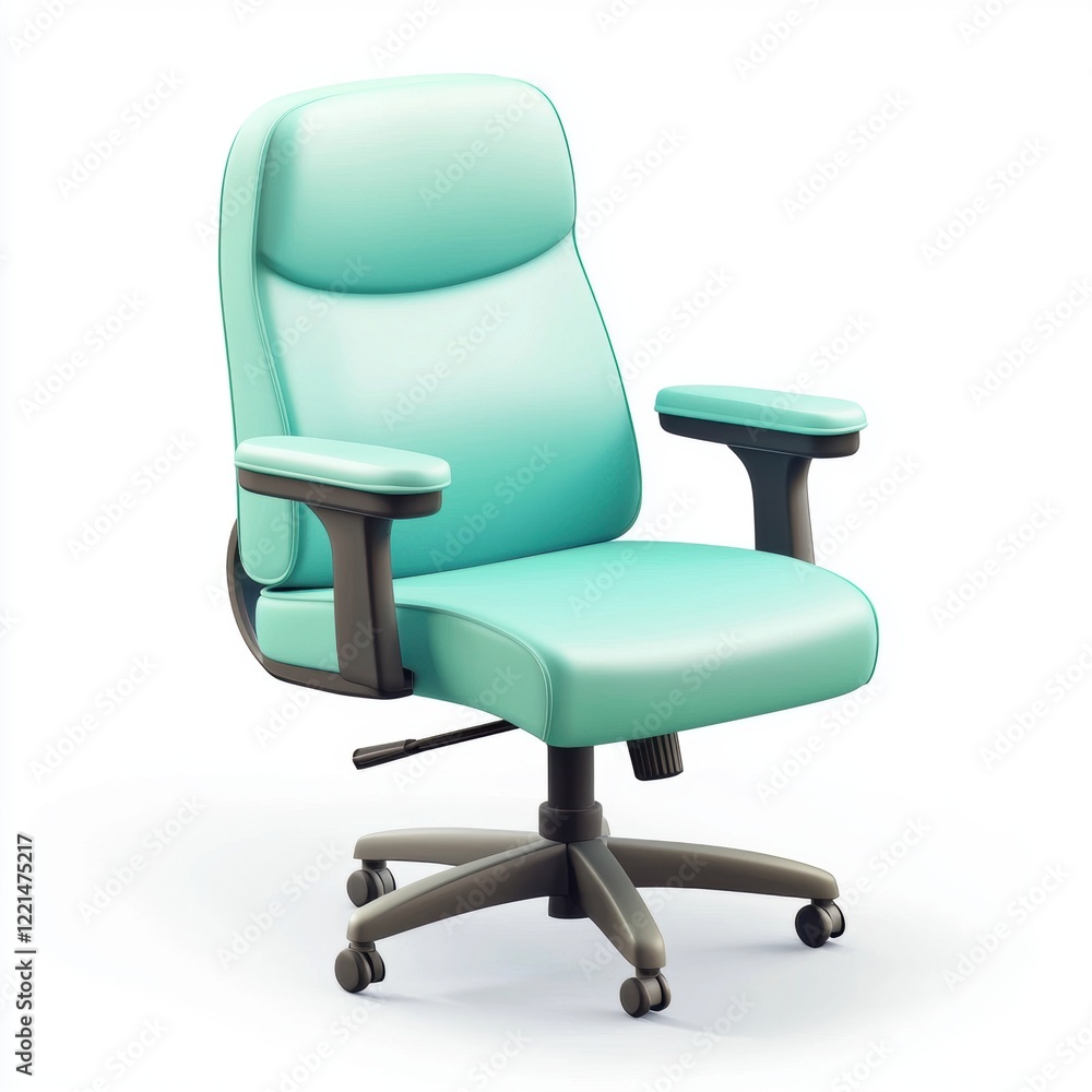 3D icon cartoon ergonomic office chair, isolated on a white background --quality 2
