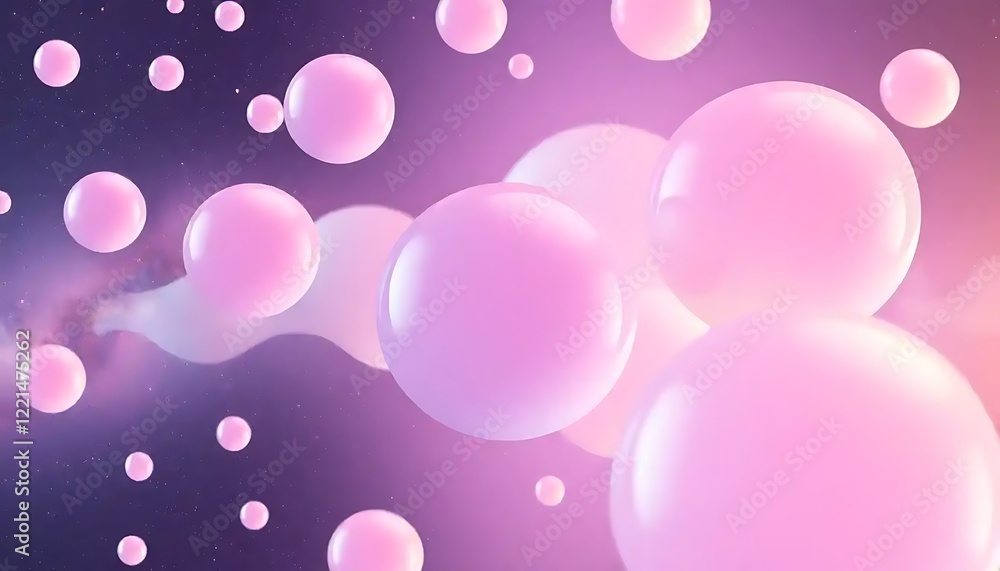 Pink Bubbles Floating in a Purple Nebula Pink Bubbles Floating in a Purple Nebula