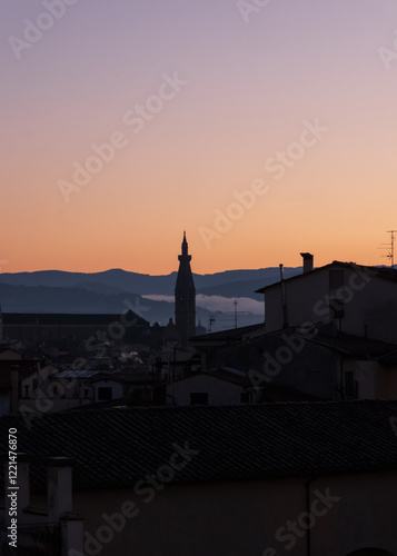 The famous view of city of florence from Piazzale Michelangelo Florence Italy
