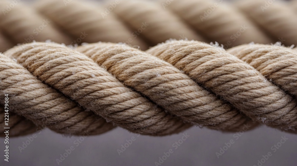 Twisted natural fiber rope showcases intricate textures and warm Twisted natural fiber rope showcases intricate textures and warm