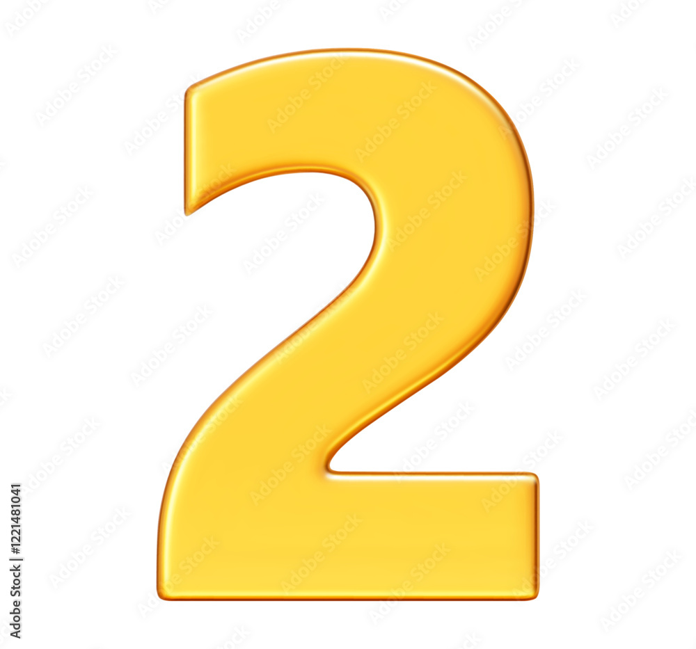 3d vector gold number 2 on white isolated background. Number two symbol metal color. Stock vector illustration. 3d vector gold number 2 on white isolated background. Number two symbol metal color. Stock vector illustration.