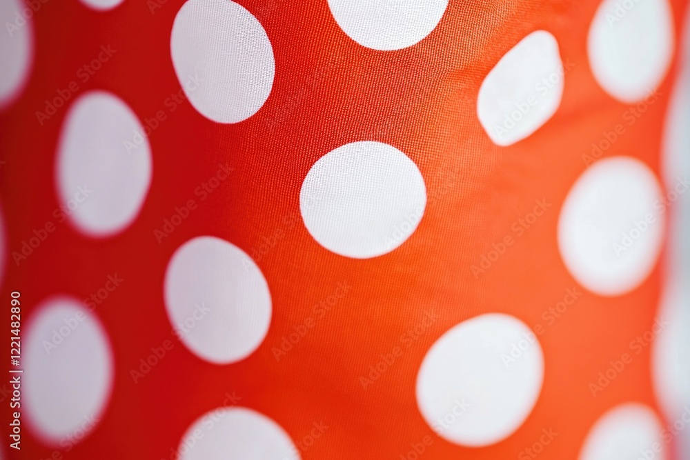 A close-up view of a small red and white polka dot bag, ideal for use in fashion, beauty, or travel-related contexts A close-up view of a small red and white polka dot bag, ideal for use in fashion, beauty, or travel-related contexts