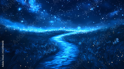 Luminous pathway to celestial realms. Galactic Path. Illustration photo