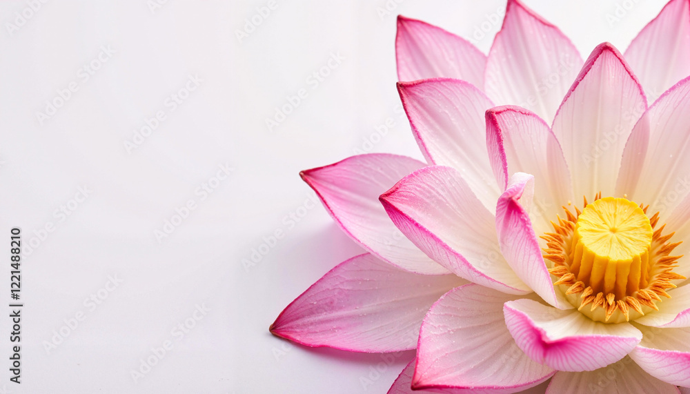 Fototapeta premium Delicate lotus petals showcasing pink and white hues, purity and beauty
