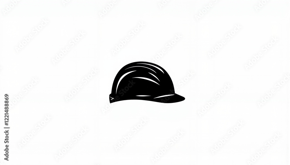 Sleek modern hard hat design on white background, safety innovation Sleek modern hard hat design on white background, safety innovation