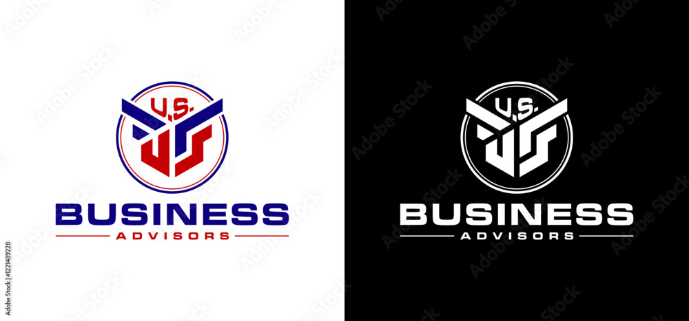 Naklejka premium US Initials Company Vector Logo Template Illustration.