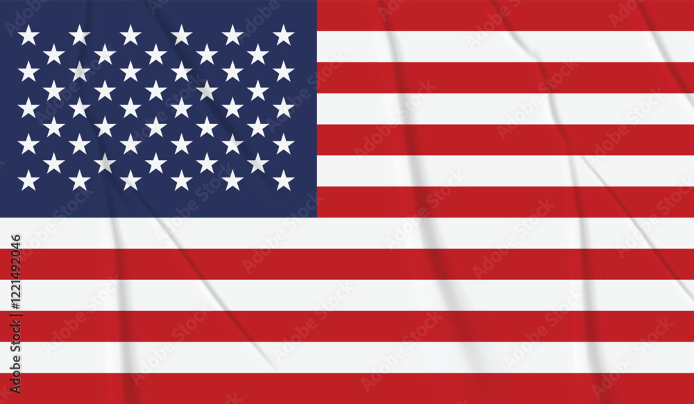 Naklejka premium USA Flag Vector. Glue-on, wrinkled stickers or labels