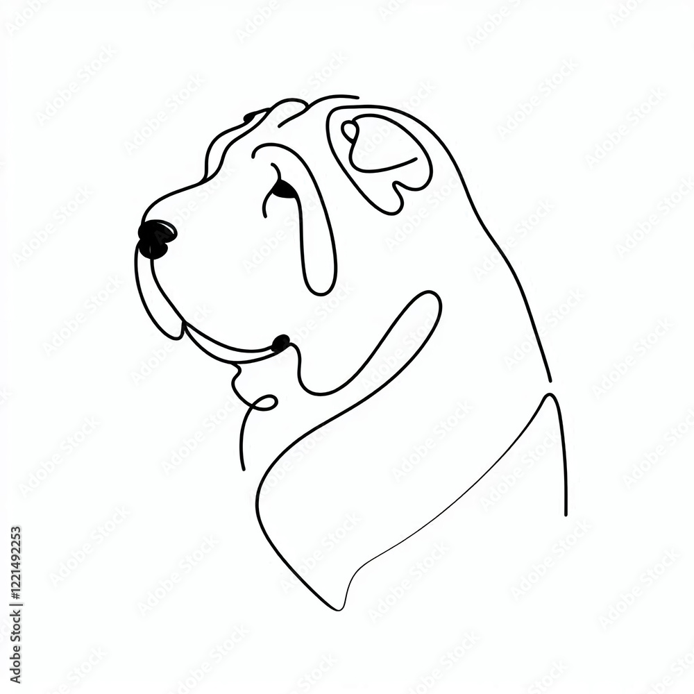 Obraz premium Shar Pei dog silhouette 