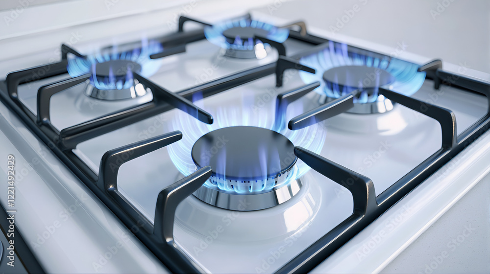 Home appliances gacooker okstove burner with blue flame. Home appliances gacooker okstove burner with blue flame.