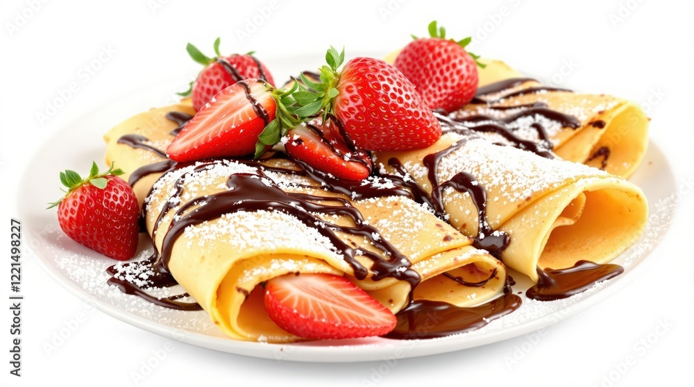 Crepes with strawberries and chocolate Crepes with strawberries and chocolate