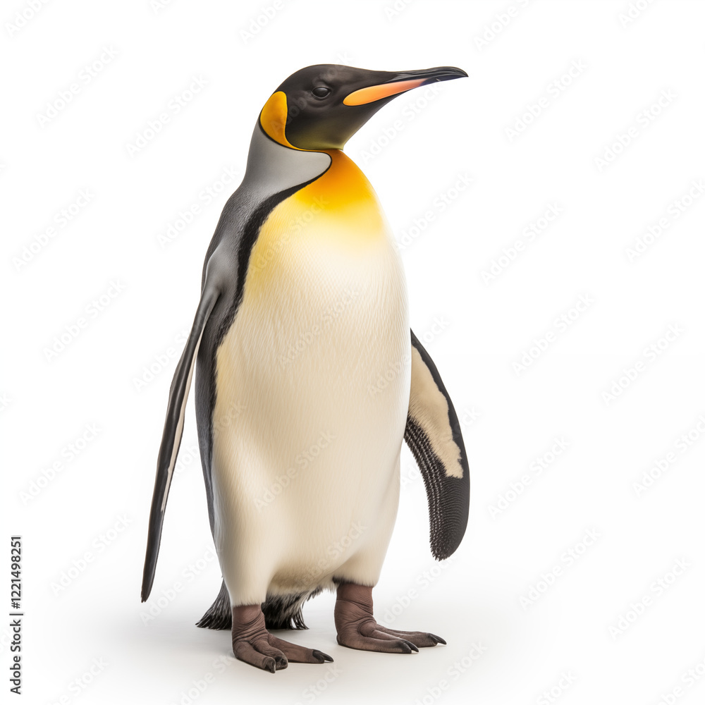 A royal penguin on a white background, isolated. Square format. A royal penguin on a white background, isolated. Square format.