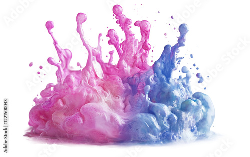 Celebrating Holi with Dynamic Color Splashes Isolated on transparent background. photo