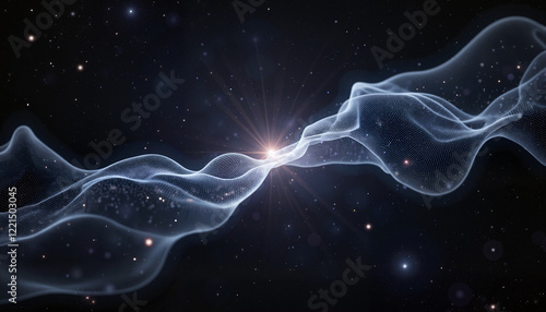 Cosmic web of dark matter forming glowing patterns in space, universal connection photo