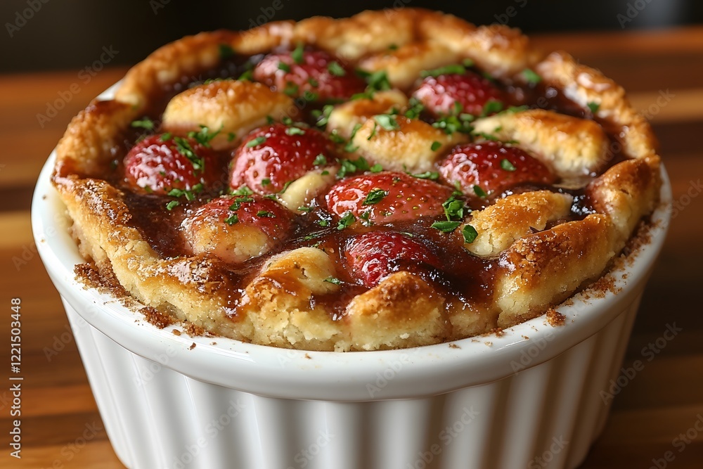 Delicious Strawberry Pie with Golden Crust and Fresh Herbs Perfect for Dessert Displays Delicious Strawberry Pie with Golden Crust and Fresh Herbs Perfect for Dessert Displays