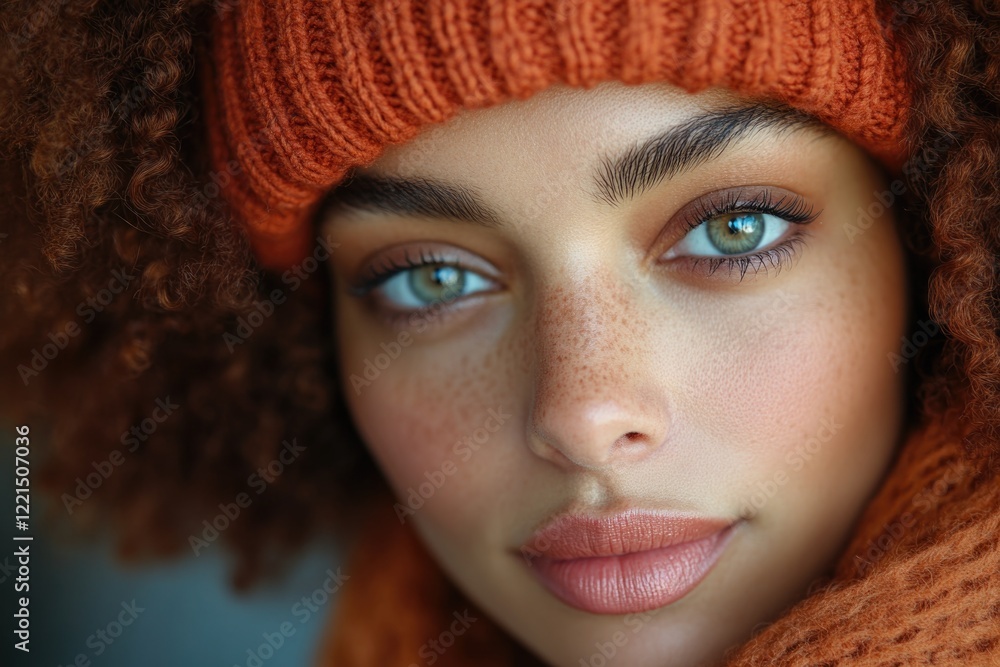 A person dressed warmly with a hat and scarf, perfect for cold weather scenes or winter-themed projects A person dressed warmly with a hat and scarf, perfect for cold weather scenes or winter-themed projects