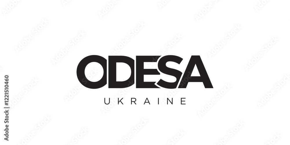 Odesa in the Ukraine emblem. The design features a geometric style, vector illustration with bold typography in a modern font. The graphic slogan lettering. Odesa in the Ukraine emblem. The design features a geometric style, vector illustration with bold typography in a modern font. The graphic slogan lettering.