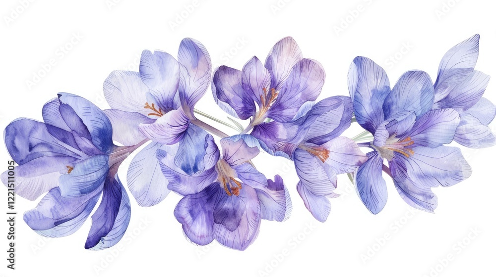 Fototapeta premium A bunch of detailed, purple crocuses