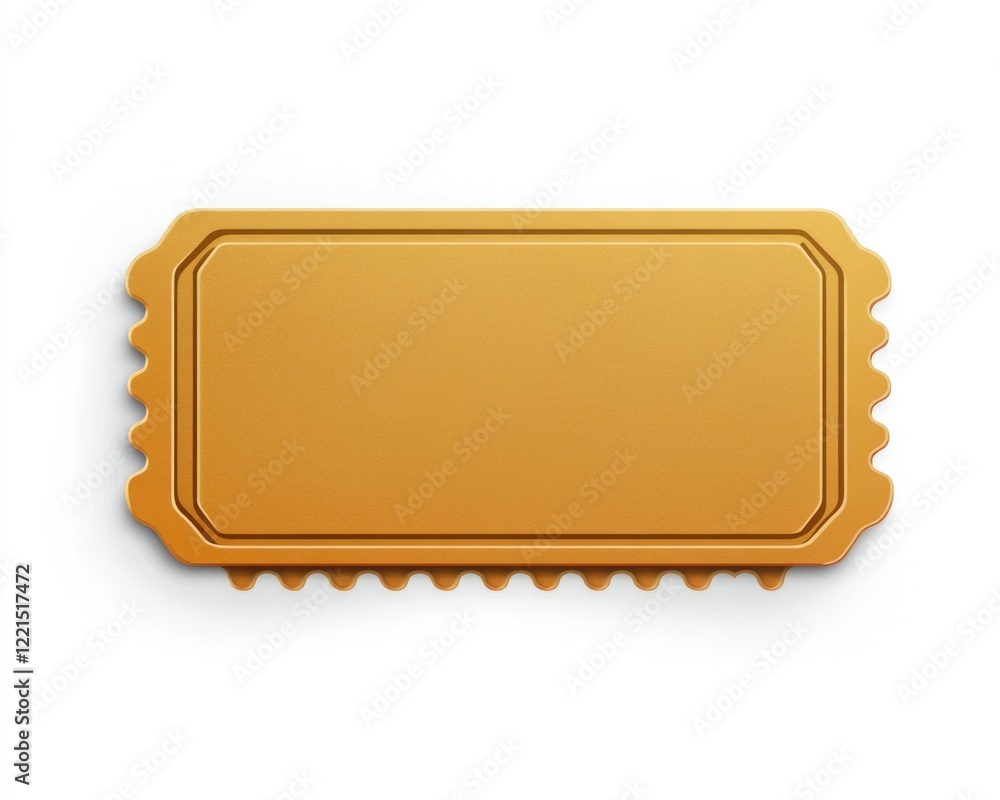 Cinema Admission Pass. Iconic Cardboard Ticket for Film Experience on Clean White Background Cinema Admission Pass. Iconic Cardboard Ticket for Film Experience on Clean White Background