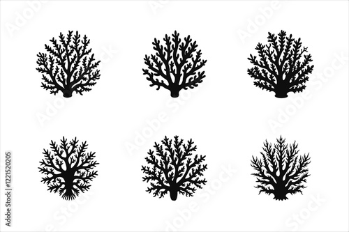  Beautiful Coral Silhouette Vector Art for Creative Projects photo